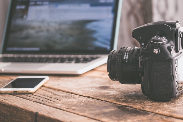 camera sitting on table